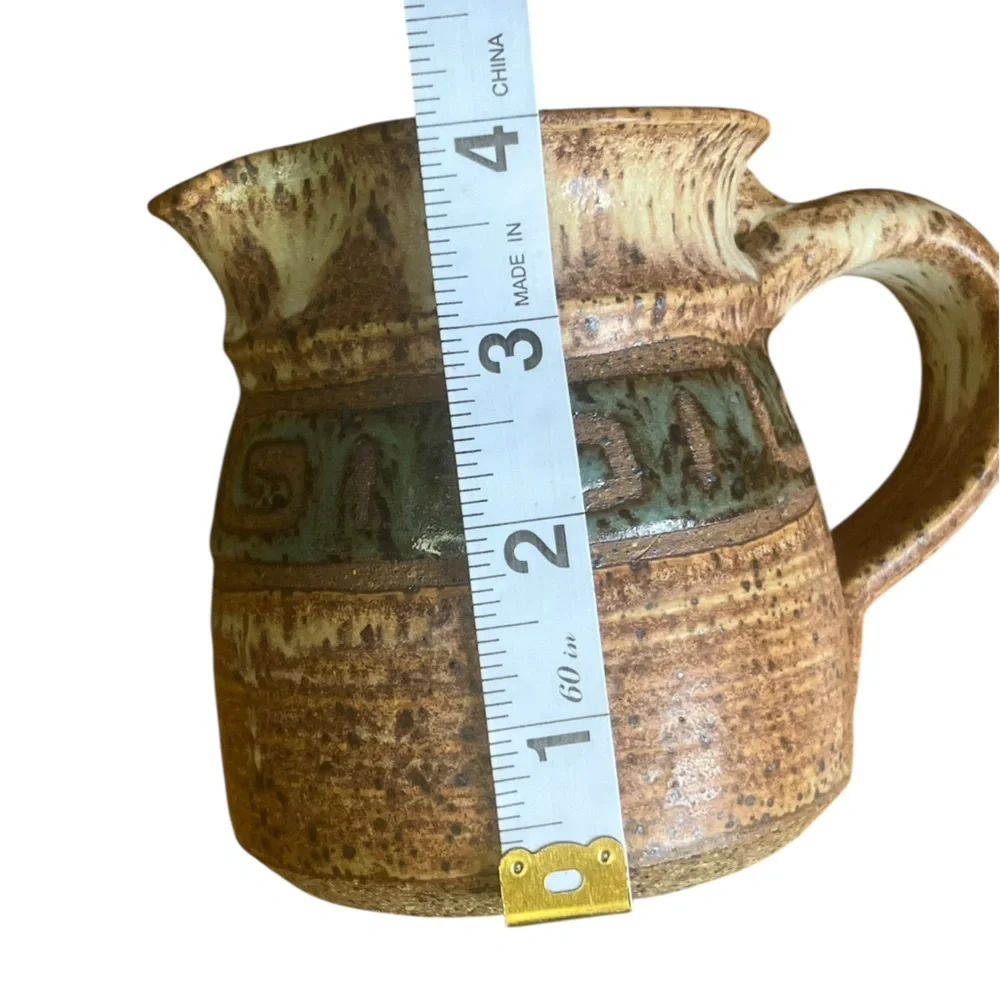 Hand Made Clay Pitcher Hand Thrown Pottery 1970s Jar signed Wettlaufer